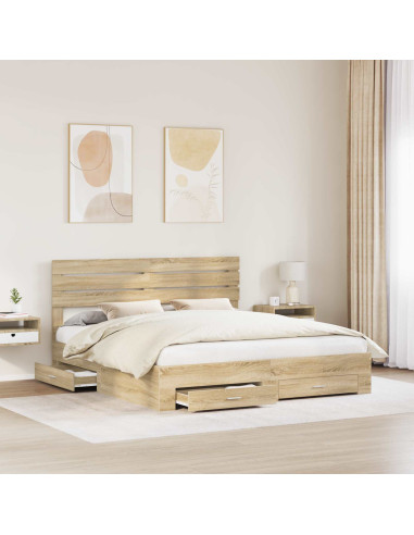 Struttura del letto con cassetto con testiera Legno multistrato