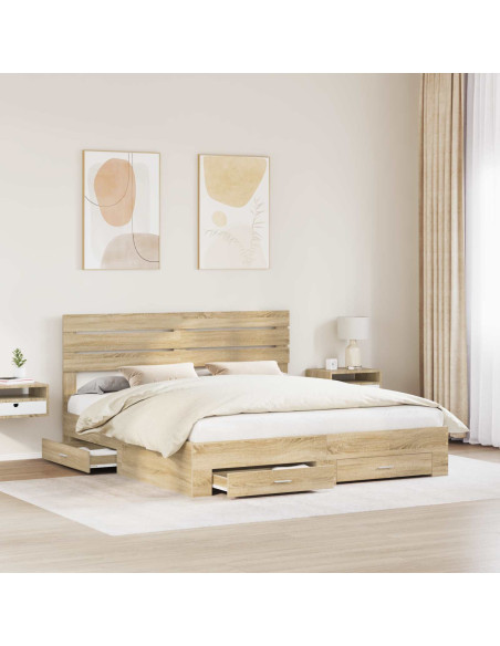 Struttura del letto con cassetto con testiera Legno multistrato