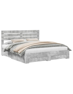 Struttura del letto con cassetto con testiera Legno multistrato 2