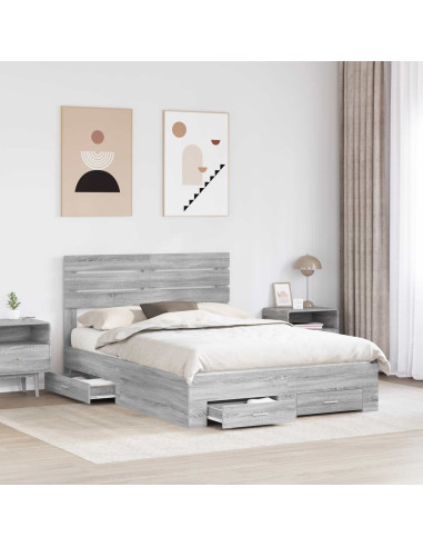 Struttura del letto con cassetto con testiera Legno multistrato