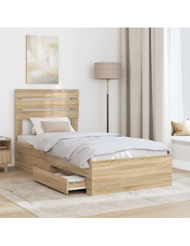 Struttura del letto con cassetto con testiera Legno multistrato