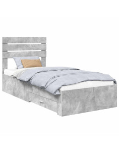 Struttura del letto Grigio Certo e Argento 70 x 190 cm 2