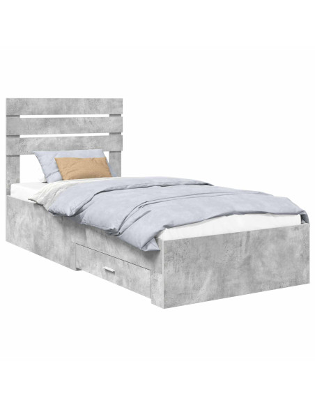 Struttura del letto Grigio Certo e Argento 70 x 190 cm