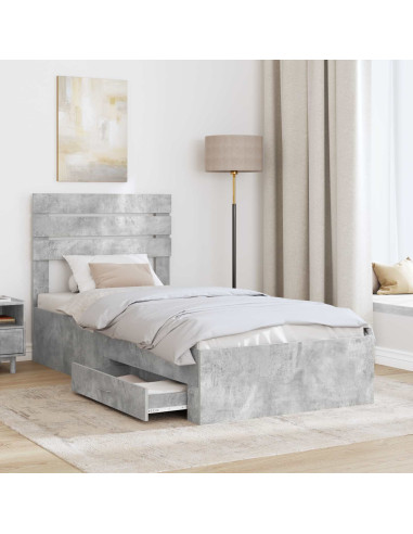 Struttura del letto Grigio Certo e Argento 70 x 190 cm
