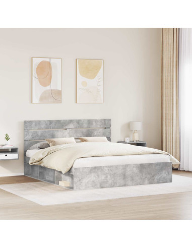 Struttura del letto Calcestruzzo 180 x 200 cm Pino massello