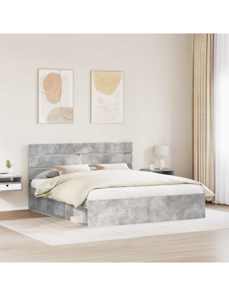 Struttura del letto Calcestruzzo 180 x 200 cm Pino massello