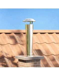 Estensione Camino Argento 25 x 25 x 82 cm Acciaio inossidabile