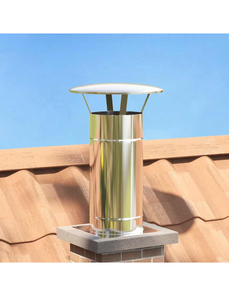 Estensione Camino Argento 35 x 35 x 65 cm Acciaio inossidabile