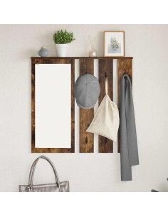 Appendiabiti a muro con lo scaffale Rovere fumo 84 x 10 x 80 cm