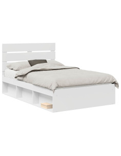 Struttura del letto Bianco 120 x 190 cm Pino massello 2