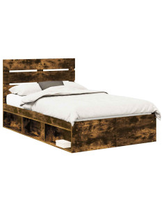 Struttura del letto Rovere fumé 120 x 190 cm Pino massello 2