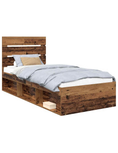 Struttura del letto Legno vecchio 100 x 200 cm Pino massello 2