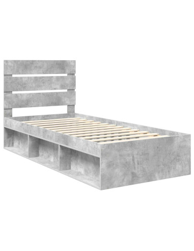 Struttura del letto Grigio Concretè 75 x 190 cm Pino massello