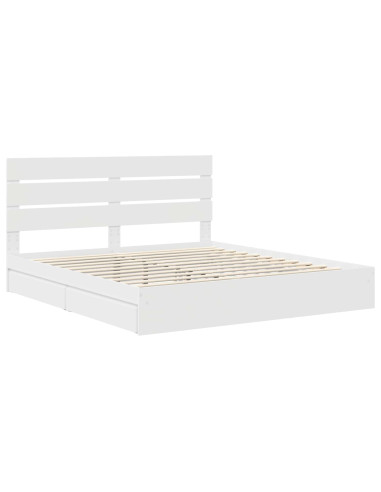 Letto con Contenitore Bianco 180 x 200 cm Legno multistrato