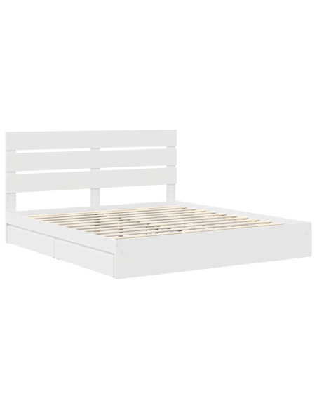 Letto con Contenitore Bianco 180 x 200 cm Legno multistrato