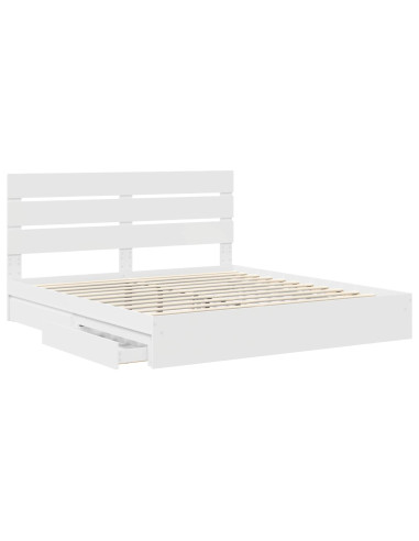 Letto con Contenitore Bianco 180 x 200 cm Legno multistrato