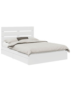 Letto con Contenitore Bianco 160 x 200 cm Legno multistrato 2