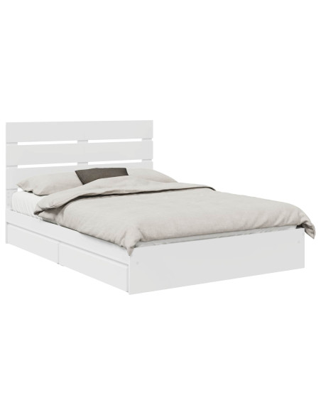 Letto con Contenitore Bianco 150 x 200 cm Legno multistrato