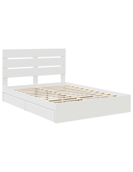Letto con Contenitore Bianco 140 x 190 cm Legno multistrato
