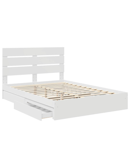 Letto con Contenitore Bianco 140 x 190 cm Legno multistrato