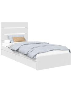 Letto con Contenitore Bianco 70 x 190 cm Legno multistrato 2