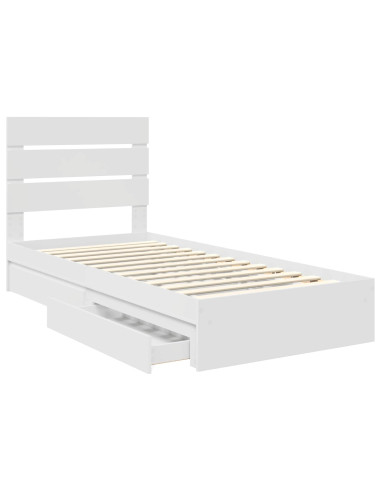 Letto con Contenitore Bianco 70 x 190 cm Legno multistrato