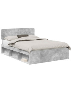 Struttura del letto Grigio Concretè 150 x 200 cm Pino massello 2
