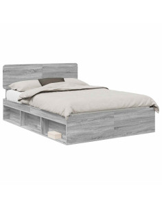 Struttura del letto Grigio Sonoma 140 x 190 cm Pino massello 2