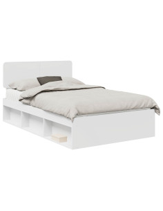 Struttura del letto Bianco 135 x 190 cm Pino massello 2