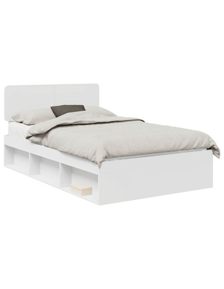 Struttura del letto Bianco 135 x 190 cm Pino massello