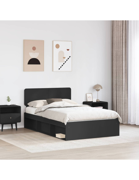 Struttura del letto Nero 135 x 190 cm Pino massello