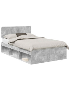 Struttura del letto Grigio Concretè 135 x 190 cm Pino massello 2