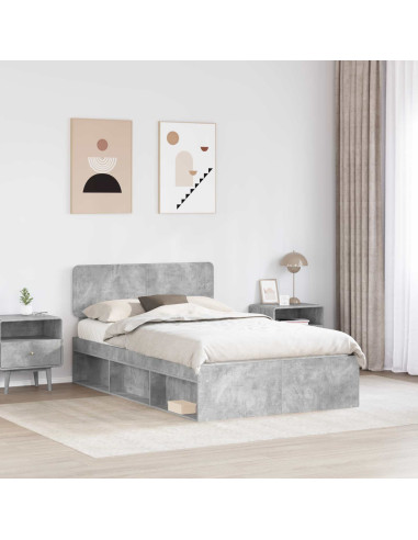Struttura del letto Calcestruzzo 120 x 200 cm Pino massello