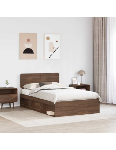 Struttura del letto Rovere Marrone 120 x 200 cm Pino massello