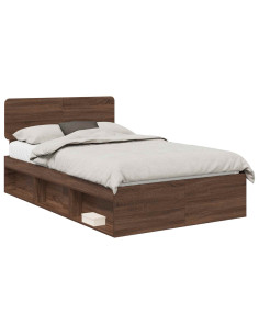 Struttura del letto Rovere Marrone 120 x 190 cm Pino massello 2