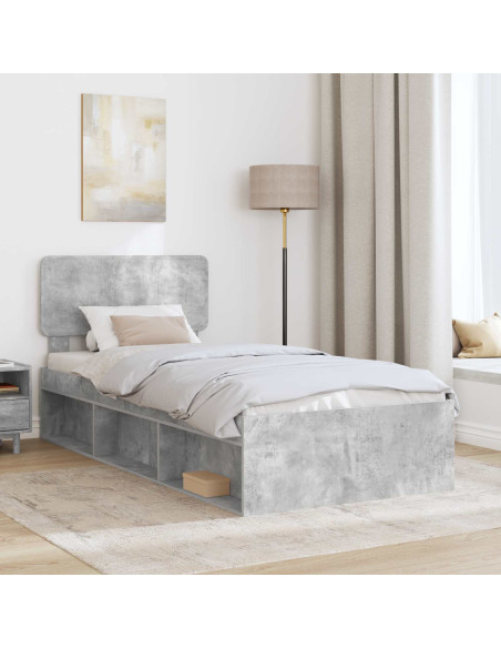 Struttura del letto Grigio Concretè 100 x 200 cm Pino massello