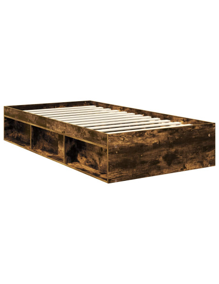 Struttura del letto Rovere fumé 100 x 200 cm Pino massello