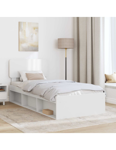 Struttura del letto Bianco 90 x 190 cm Pino massello
