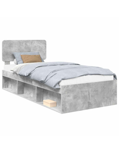 Struttura del letto Grigio Concretè 90 x 190 cm Pino massello