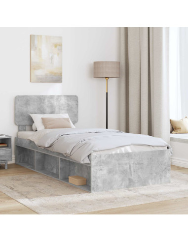 Struttura del letto Grigio Concretè 90 x 190 cm Pino massello