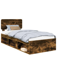 Struttura del letto Rovere fumé 90 x 190 cm Pino massello 2