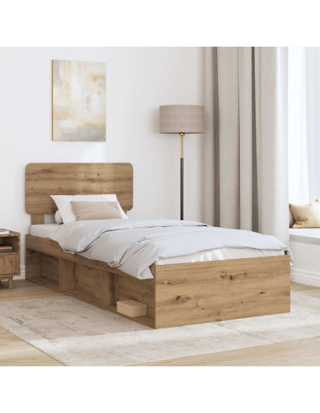 Struttura del letto con testiera Rovere Artigianale 90 x 190 cm