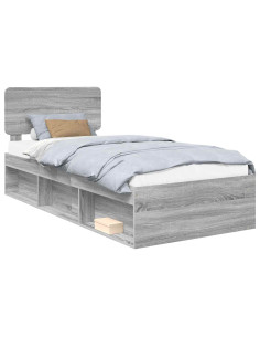 Struttura del letto Grigio Sonoma 75 x 190 cm Pino massello 2