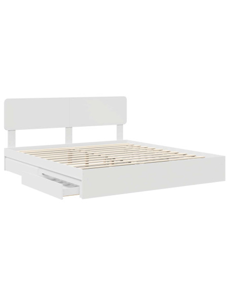 Letto con Contenitore Bianco 180 x 200 cm Legno multistrato