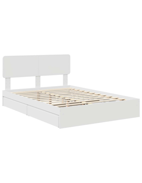 Letto con Contenitore Bianco 160 x 200 cm Legno multistrato