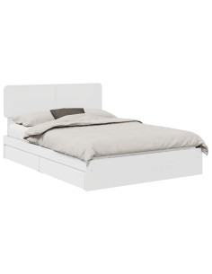 Letto con Contenitore Bianco 150 x 200 cm Legno multistrato 2