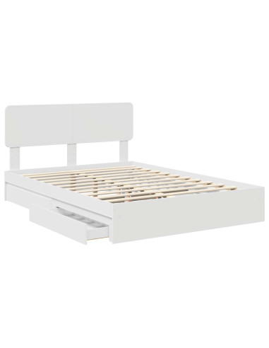 Letto con Contenitore Bianco 140 x 190 cm Legno multistrato
