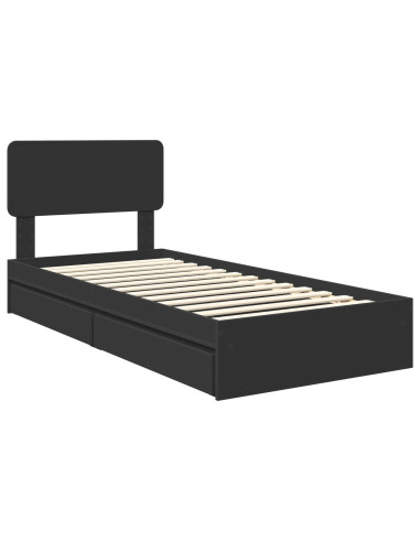 Letto con Contenitore Nero 100 x 200 cm Legno multistrato