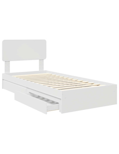 Letto con Contenitore Bianco 90 x 200 cm Legno multistrato