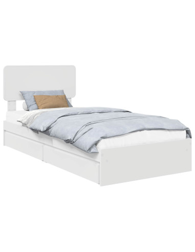 Letto con Contenitore Bianco 75 x 190 cm Legno multistrato